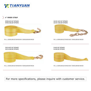 Sangles à cliquet robustes de 20 pieds, sangles d'arrimage à cliquet avec double crochet en J, résistance à la rupture de 10 000 livres - Product Image 2