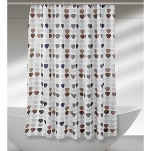 ม่านอาบน้ำกันน้ำ PEVA 180x200 ซม. ลายหัวใจหลากสี ดีไซน์ทันสมัย - Product Image 1