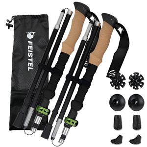 Bastones de Senderismo Plegables Modernos con Logotipo Personalizado, Eje de Aleación de Aluminio, Puntas de Acero de Tungsteno, Bastón de Trekking Portátil - Product Image 1