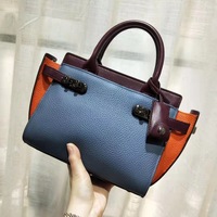 Sac à main classique décontracté en cuir véritable pour femme, avec bandoulière amovible à chaîne, sacs messager et sacs à bandoulière contrastants