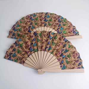 Exquisite Butterfly Folk Art Custom Hand Fan 23cm Personalized European Dance <b>Wood</b> Business <b>Gift</b> Portable - Product Image 4