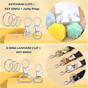 Metal Keychain Craft Supplies Including Key Chain Clips Lanyard Snap Hooks Jump for Chain Making Purse Making Lanyard Making - Product Image 3