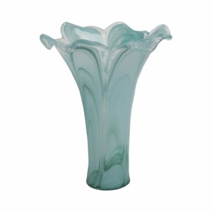Vase à fleurs moderne en verre avec détails côtelés verticaux pour la décoration intérieure, design élégant cannelé, vase de présentation pour salon - Product Image 4