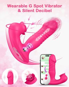Rose quan hệ tình dục đồ chơi sucking Vibrator thrusting dildo nâng cấp với 9 sucking thrusting rung Dương vật giả, G Spot clit núm vú Vibrator - Product Image 3