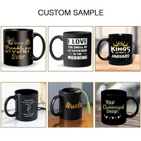 Tasses en porcelaine gravées au laser de voyage 11 15 oz, tasses en céramique à sublimation café noir mat avec logo personnalisé