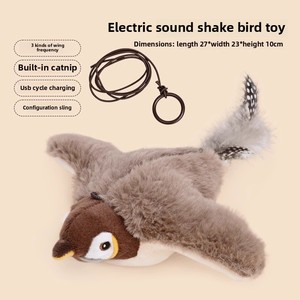 Giocattolo Interattivo Elettrico Ricaricabile Ecologico Classico a Forma di Uccello con Telecomando e Ali Mobili per Gatti e Cani - Product Image 4
