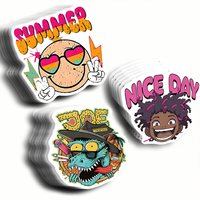 Etiquetas de Diseño Personalizado para Empresas, Adhesivos de Vinilo Impermeables con Dibujos Animados, Adhesivos Troquelados para Logotipos Comerciales