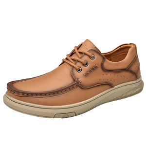 Sepatu Loafer Kulit Sapi Ukuran Besar Model Tali Empat Musim Baru untuk Pria, Warna Hitam, Kasual, Bernapas, Cocok untuk Kantor & Karir, dan Aktivitas Luar Ruangan - Product Image 1