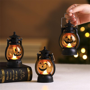 Vente en gros de lanterne citrouille à LED scintillante-style de lampe à huile vintage avec flamme réaliste alimentée par batterie <span class=keywords><strong>Jack</strong></span>-<span class=keywords><strong>o</strong></span>-lanterne portable - Product Image 3