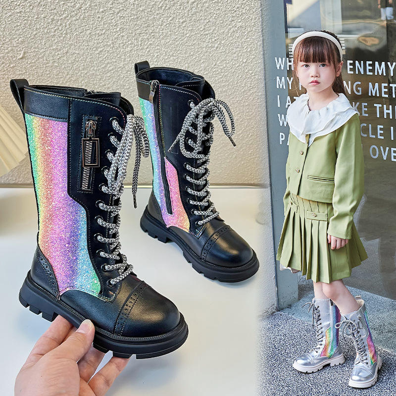 Fashion Sequins Safety Shoes Boots Children Wholesale Rubber Casual High  Boots for Girls Designer Custom Fancy Kids Winter Boots