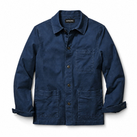 Chemise-veste décontractée pour homme en coton 100% avec logo personnalisé, bouton unique, col rabattable, grande poche, taille plus, vestes de travail