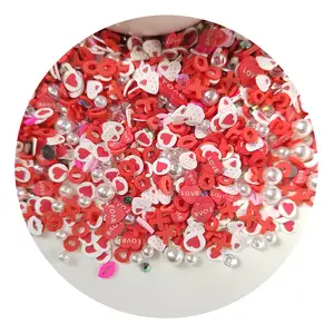 500g amour coeur polymère argile perle strass tranches arrose pour Slime jouet bricolage faisant Nail Art artisanat décoration