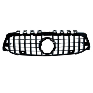 Grille avant AMG GT verticale pour Mercedes-Benz Classe A W177, modification en plastique noir brillant argenté, kit de modernisation pour pare-chocs avant - Product Image 2