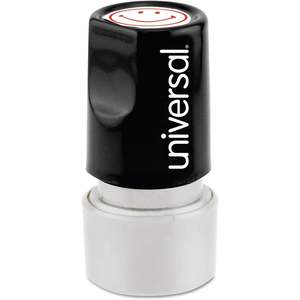Round Universal Self-Inking <b>Stamp</b> for Smiley Face Pre-Inked/Re-Inkable Red for Office Use-Item 10080 - Product Image 3