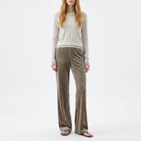 Pantalon évasé en velours taille mi-haute coupe ample pour femme, décontracté, drapé, amincissant, taille élastique, collection automne
