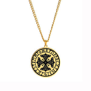 Collar de Acero Inoxidable con Talismán de Protección de Mjolnir, el Martillo de Thor, con las 4 <span class=keywords><strong>Runas</strong></span> y el Runo Algiz, Protección desde Todos los Lados del Mundo - Product Image 3