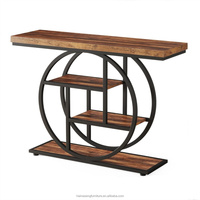 Table console 41.3 "Table de canapé industrielle à 4 niveaux Table d'entrée avec base circulaire pour salon couloir Foyer