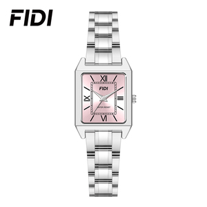Montre FIDI pour femmes d'affaires, cadran carré avec chiffres romains, bracelet en acier inoxydable, étanche, montre-bracelet décontractée pour les amoureux, montres à quartz - Product Image 3