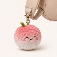 Porte-clés en peluche Lychee AI mignon, breloque de sac, pendentif en peluche doux anti-stress, adorable jouet fruit pour la décoration de sac