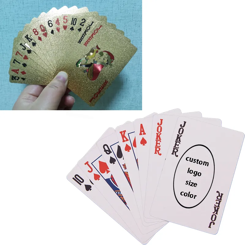 Custom 100% Water Proof Plastic Poker Playing Cards Big Font Word Poker Pokerkarte Cartes jouer Customization Instructions front