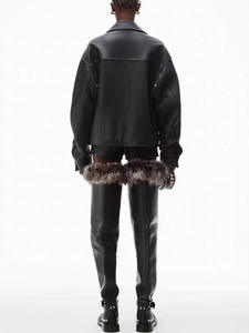 Popular Products Custom Made Polo-collar <strong>Leather</strong> Coat Elephant Skin Pattern Genuine Sheep Skin <strong>Jacket</strong> for <strong>Women</strong> - Product Image 3