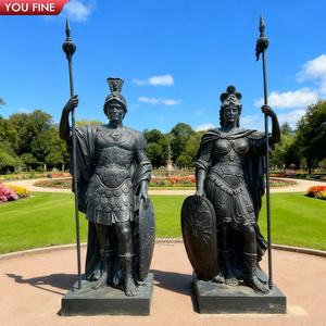 YOUFINE Custom Outdoor Estate Garden Entrada Bronce Guerrero romano con escultura de Lanza - Product Image 4