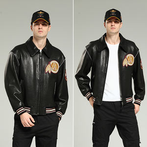 Uomo <span class=keywords><strong>aviator</strong></span> Bomber G1 giacca di pelle naturale giacca di vacchetta indiana Made in China - Product Image 5