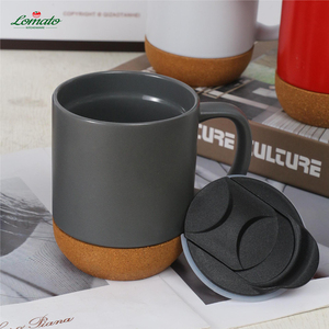 Mug en céramique personnalisé avec logo, base en liège |   Gobelet à café portable grande capacité, sans BPA, compatible lave-vaisselle, réutilisable, écologique - Product Image 3