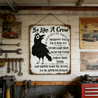 Décoration murale rustique en fer forgé avec corbeau, pour salle de classe et bureau, cadeau motivant, cadeau d'anniversaire, cadeau de mariage, panneau amusant avec corbeau, pour les amateurs de corbeaux