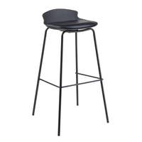 Tabouret de bar moderne et minimaliste avec dossier, chaise haute en métal avec repose-pieds pour café, îlot de cuisine, restaurant