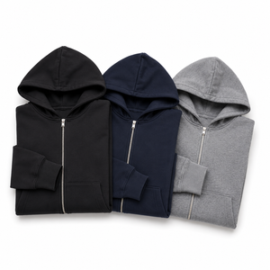 Sweat à capuche zippé pour homme, en mélange coton-polyester, molletonné, coupe oversize, manches longues, poche kangourou, pour l'hiver, fabrication OEM/ODM - Product Image 6