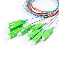 PLC Splitter 1x8 SC APC Singlemode 0 9mm Kabel Serat Optik Tabung Baja Mini Kehilangan Penyisipan Rendah Keandalan Tinggi FTTH