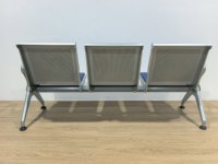 Fauteuil d'attente 3 places en PU bleu-vert à dossier bas et droit avec garantie d'un an, fabriqué en Chine