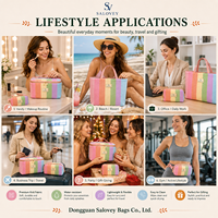 Pochette cosmétique en tricot arc-en-ciel avec logo personnalisé, sac à maquillage rayé coloré, trousse de toilette de voyage, organiseur de beauté OEM ODM