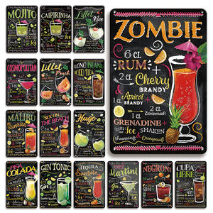 Enseignes en étain personnalisées pour <span class=keywords><strong>cocktail</strong></span> vif Plaques métalliques vintage pour boissons alcoolisées Martini Publicité Bar Pub Club Maison Maison Décoration - Product Image 1