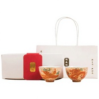 Coupes de toast pour couples en céramique émaillée exquise de style chinois, fabriquées à Dehua, avec motifs de dragon et de phénix, cadeau de mariage