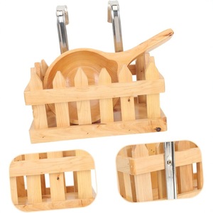 Wooden <b>Storage</b> Rack For Bathroom <b>Toiletries</b> Rectangular Freestanding Durable Natural Wood Color Custom Size - Product Image 2