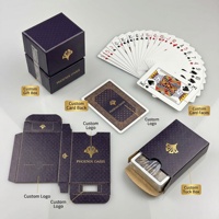 Boîte-cadeau familiale PHOENIX OASIS personnalisée, écologique, durable, cartes à jouer, cartes de poker, logo personnalisé, finition vernie