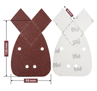 En stock 500 pièces de papier abrasif pour ponceuse de précision 95x135mm avec languette de traction, 4 trous auto-agrippants, grain 40-320 pour bois et métal, livraison rapide