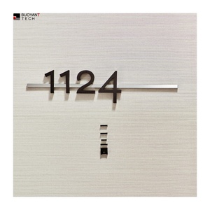 Electronic <b>LED</b> Door Room <b>Number</b> Signs for Apartment With Touch Doorbell House <b>Number</b> Plate House <b>Numbers</b> With Light - Product Image 4