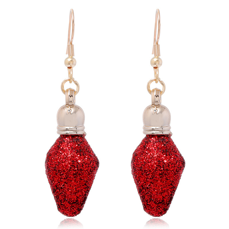 Boucles d'oreilles Noël ampoule rouge