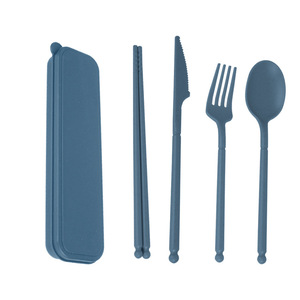 Juego de <span class=keywords><strong>cubiertos</strong></span> de viaje portátil de 4 piezas de calidad <span class=keywords><strong>para</strong></span> niños, tenedor de plástico desechable ecológico, cuchara, <span class=keywords><strong>estuche</strong></span> de <span class=keywords><strong>cubiertos</strong></span> con mango personalizado <span class=keywords><strong>para</strong></span> - Product Image 5