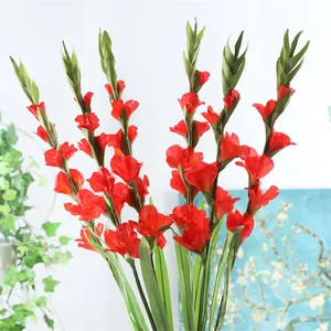 6 Köpfe Seiden blumen Künstliche Single Stem Gladiolus Blume Für Blumen Arrangement