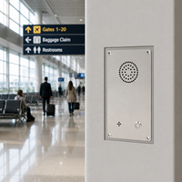 Station vocale encastrée anti-vandalisme pour aéroport, métro, banque, parc, école, point d'appel d'urgence en acier inoxydable, interphone