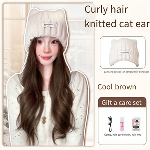 Vente en gros, extensions de cheveux, bonnet de sport, perruque ondulée, perruque avec bonnet, bonnets avec perruques - Product Image 3