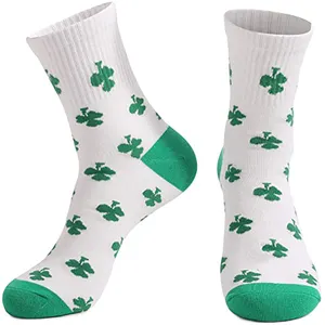 Calcetines con estampado de trébol a rayas, para St, Patricio, festival, irlandés