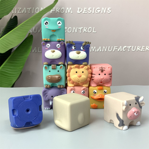 Bloques de silicona apilables para bebés, juguetes a juego de goma suave de animales de granja grandes, sin BPA, para baño de 6 a <span class=keywords><strong>9</strong></span> <span class=keywords><strong>meses</strong></span>, venta al por mayor - Product Image 2