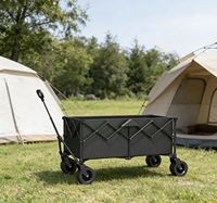 Chariot de camping pliable avec grandes roues tout-terrain, chariot utilitaire portable pour le sport, la plage et le camping