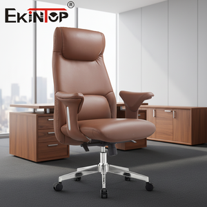 Fauteuil de bureau de luxe Sinonis inclinable en cuir avec repose-pieds, chaise de direction pivotante confortable, chaise d'ordinateur de direction, prix d'usine - Product Image 4