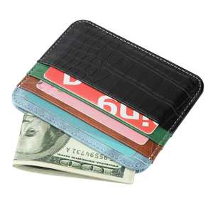 Tarjeteros de Cuero PU Estilo Cocodrilo con Logotipo Personalizado, Cartera Minimalista Delgada para Hombre, Hecho en China - Product Image 5